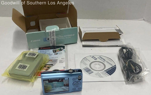 Canon PowerShot SD1300 IS Digital Camera – Blue – Open Box Complete Set